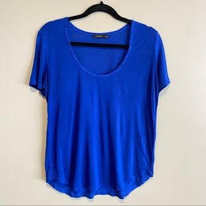 Talula Blue Scoop Neck Oversized Short Sleeve Shirt Womens Size XS